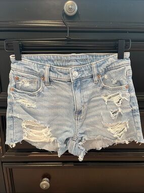 American Eagle Outfitters Light Wash Distressed Jean Shorts